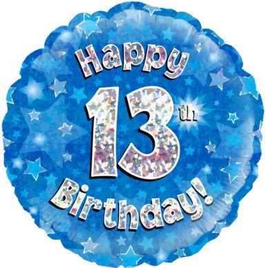 	Zum 13.Geburtstag - Ballon mit Zahl 13,blau