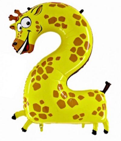 Ballonzahl - Riesenzahl 2 als Giraffe