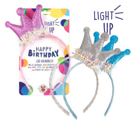 Haarreifen LED Happy Birthday