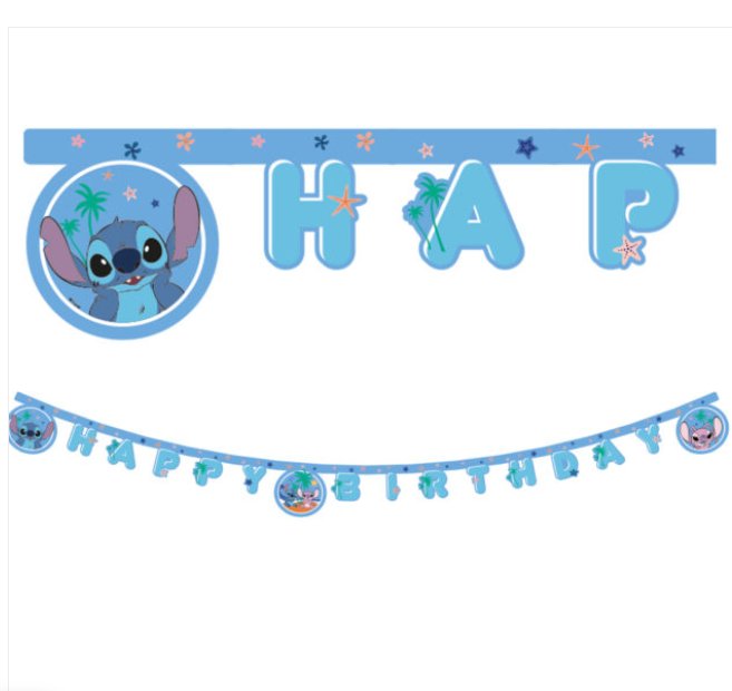 Happy Birthday Banner Girlande Stitch