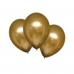 Latex Ballons Satin Gold Metallic, 6 Stück