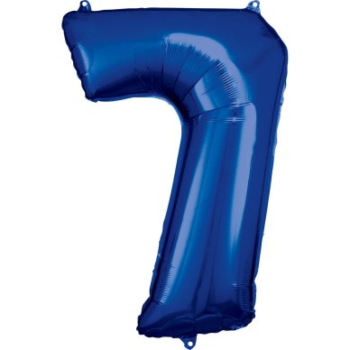 Ballon mit Zahl 7, dunkelblau