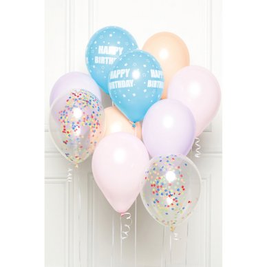 Happy Birthday Ballon Bouquet, 10 Ballons