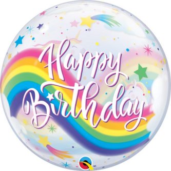 Happy Birthday Bubbles Einhorn