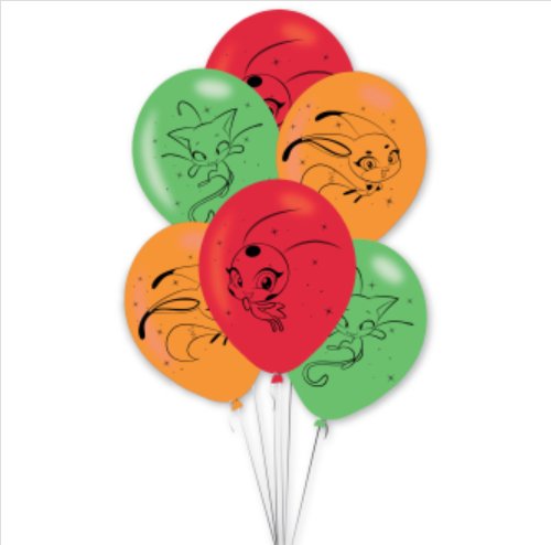 Latexballons Miraculous, 6 Stück