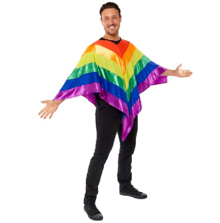 Poncho in Regenbogenfarben
