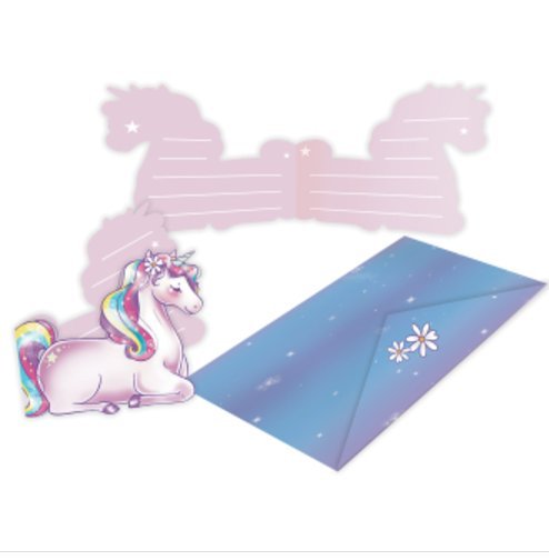 Einladungskarten Einhorn Dreams, 8 Stück