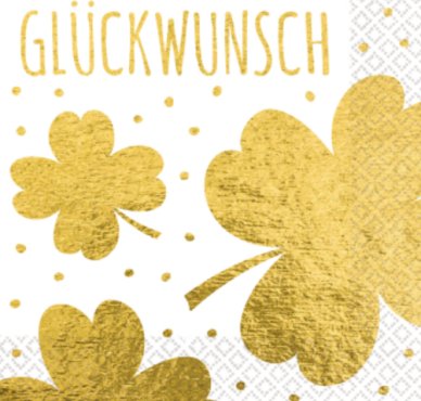 Motivservietten Glückwunsch, gold