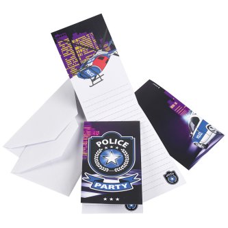 Einladungskarten Polizei, 8 Stück
