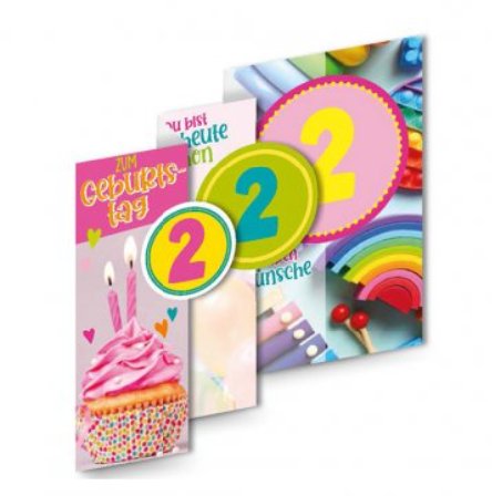 Glückwunschkarte mit Zahl 2 Glückwunschkarte mit Zahl 2