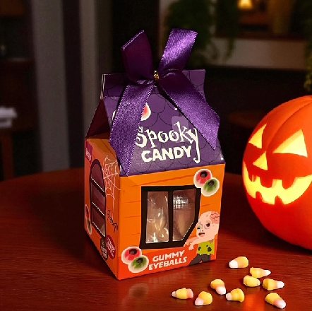 Spukhaus gefüllt mit kleinen Augäpfel Spukhaus gefüllt mit kleinen Augäpfel