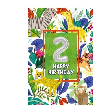 Zum 2.Geburtstag - Glückwunschkarte mit Ballon