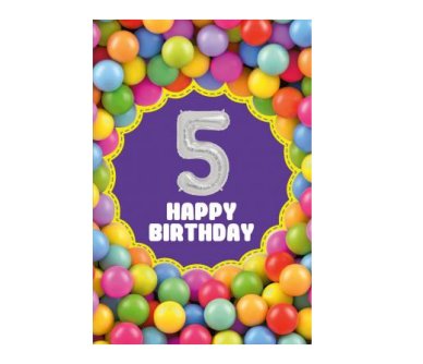 Zum 5.Geburtstag - Glückwunschkarte mit Ballon