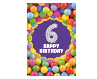 Zum 6.Geburtstag - Glückwunschkarte mit Ballon