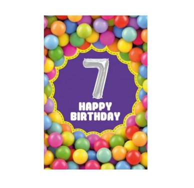 Zum 7.Geburtstag - Glückwunschkarte mit Ballon
