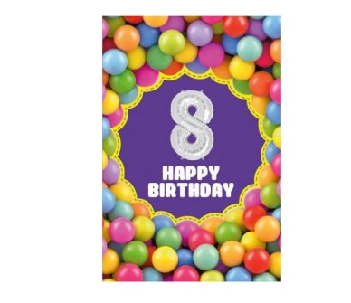 Zum 8.Geburtstag - Glückwunschkarte mit Ballon