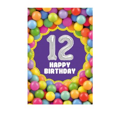 Zum 12.Geburtstag - Glückwunschkarte mit Ballon