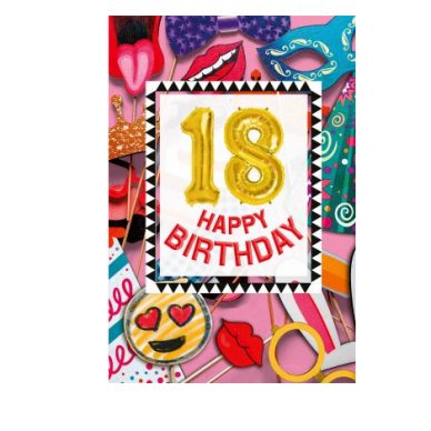 Zum 18. Geburtstag - Glückwunschkarte mit Ballon