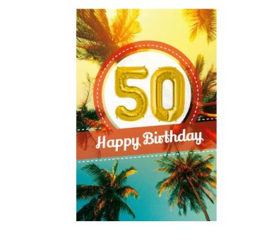Zum 50.Geburtstag - Glückwunschkarte mit Ballon