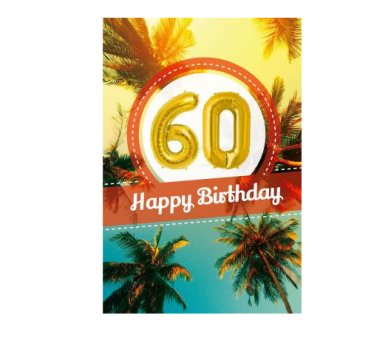 Zum 60.Geburtstag - Glückwunschkarte mit Ballon