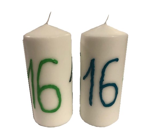 Kerze zum 16.Geburtstag, grün für Jungen