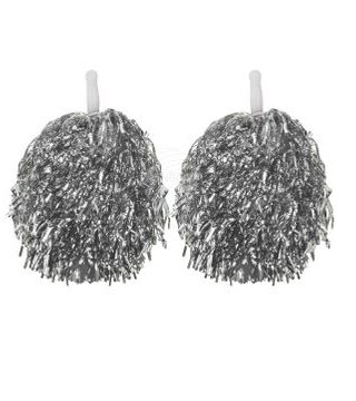 Cheerleader Pompons, silber