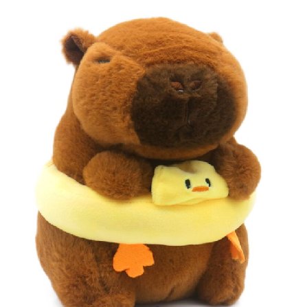 Capybara Plüschtier mit gelben Reifen