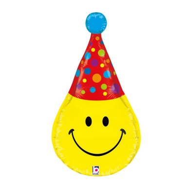 Folienballon Smile mit Hut