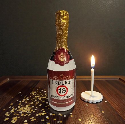 Flasche zum 18.Geburtstag - befüllbar