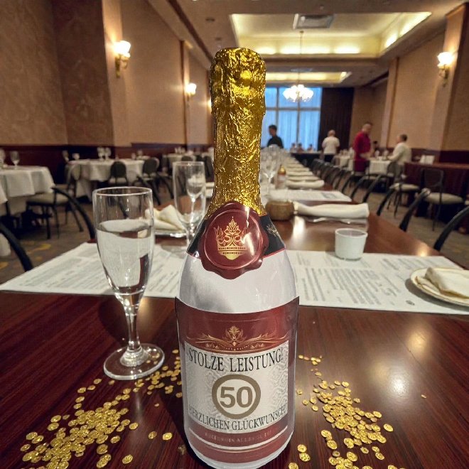 Flasche Goldhochzeit - befüllbar