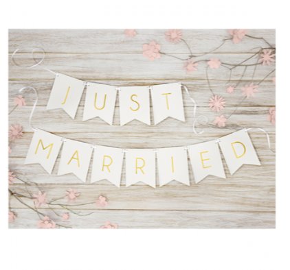 Bannergirlande - Just Married - Weiß