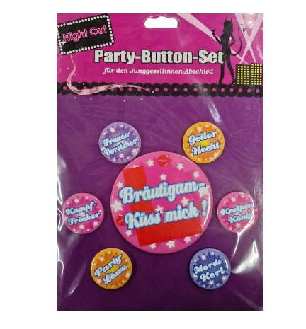 Bräutigam Küss mich - Anstecker Set Bräutigam Küss mich - Anstecker Set