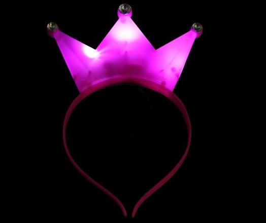 Leuchthaarreifen Krone pink