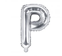 Folienballon Buchstabe P - Silber, 35 cm