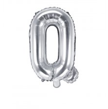 Folienballon Buchstabe Q - Silber, 35 cm