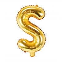 Folienballon Buchstabe S - Gold, 35 cm