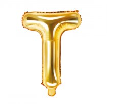 Folienballon Buchstabe T - Gold, 35 cm