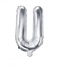 Folienballon Buchstabe U - Silber, 35 cm