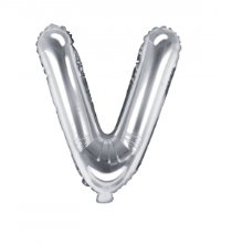 Folienballon Buchstabe V - Silber, 35 cm