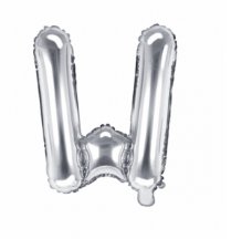 Folienballon Buchstabe W - Silber, 35 cm