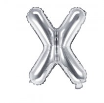 Folienballon Buchstabe X - Silber, 35 cm