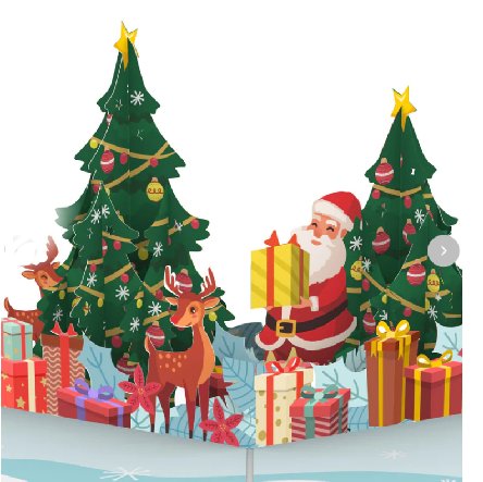 Pop-Up Karte Weihnachtsmann Pop-Up Karte Weihnachtsmann