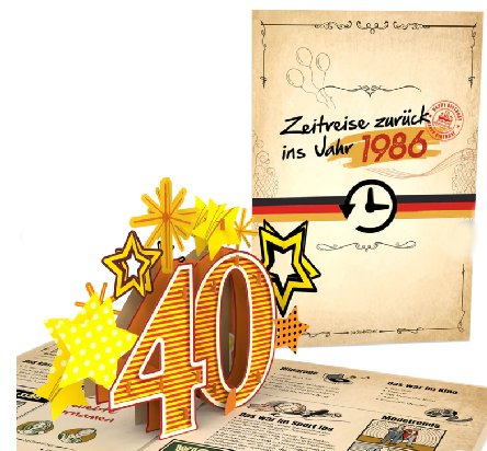 Zurück ins Jahr 1986 Pop-Up Karte