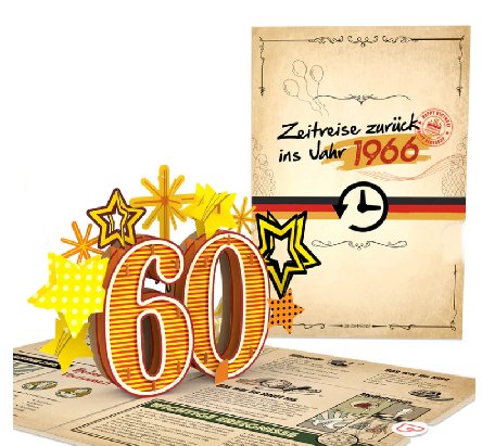 Zurück ins Jahr 1966 Pop-Up Karte
