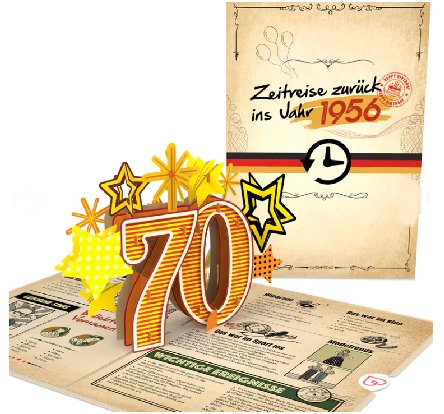 Zurück ins Jahr 1956 Pop-Up Karte