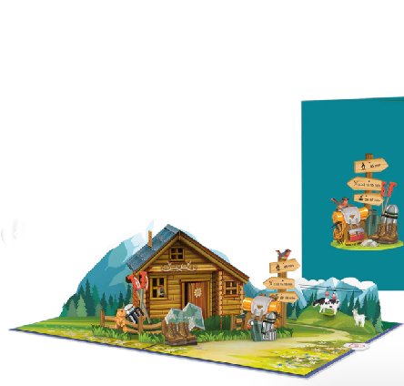 Pop-Up Karte Berghütte