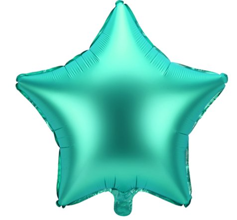 Ballon Stern - metallic - Satin grün