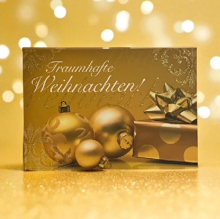 Weihnachtskarte Glamour zum kleinen Preis Weihnachtskarte Glamour zum kleinen Preis