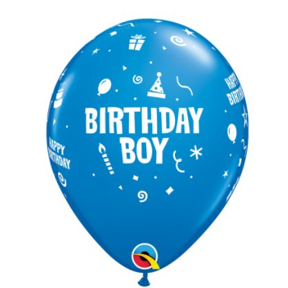 Motivballons - Ø 27cm - Birthday Boy, blau