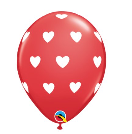 Qualatex Ballons - Rot und weiße Herzen